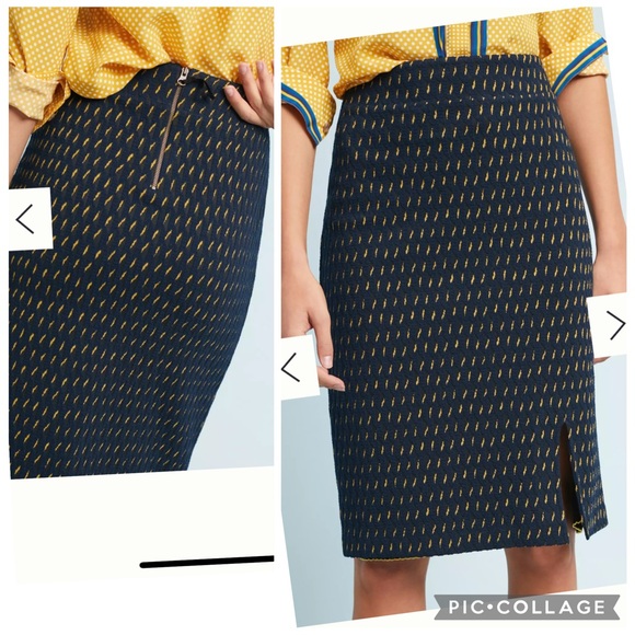 ANTHROPOLOGIE MAEVE HANNON TEXTURED PENCIL SKIRT OFFICE PROFESSIONAL - Picture 2 of 6